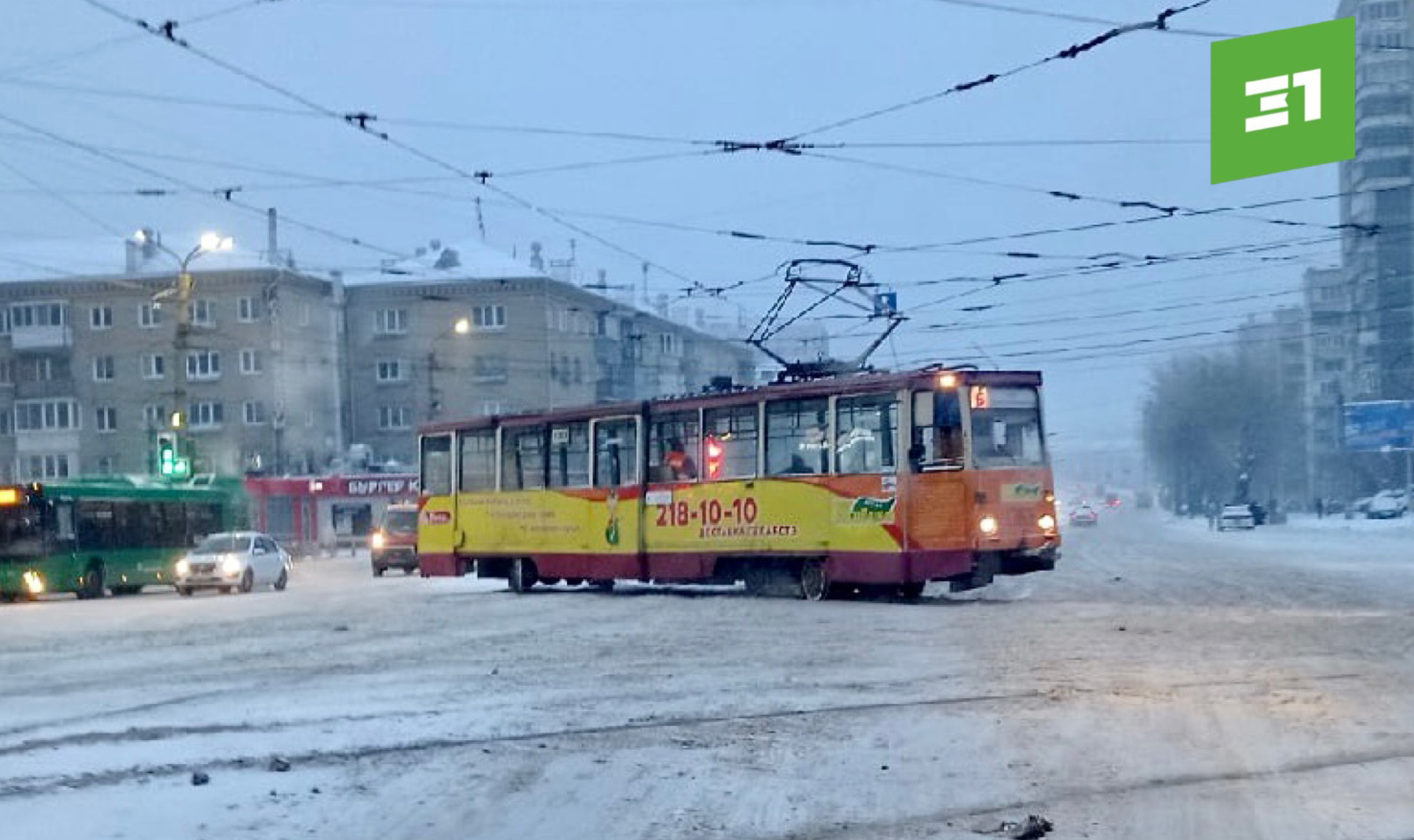 В Челябинске временно ограничили движение трамваев в Ленинский район 