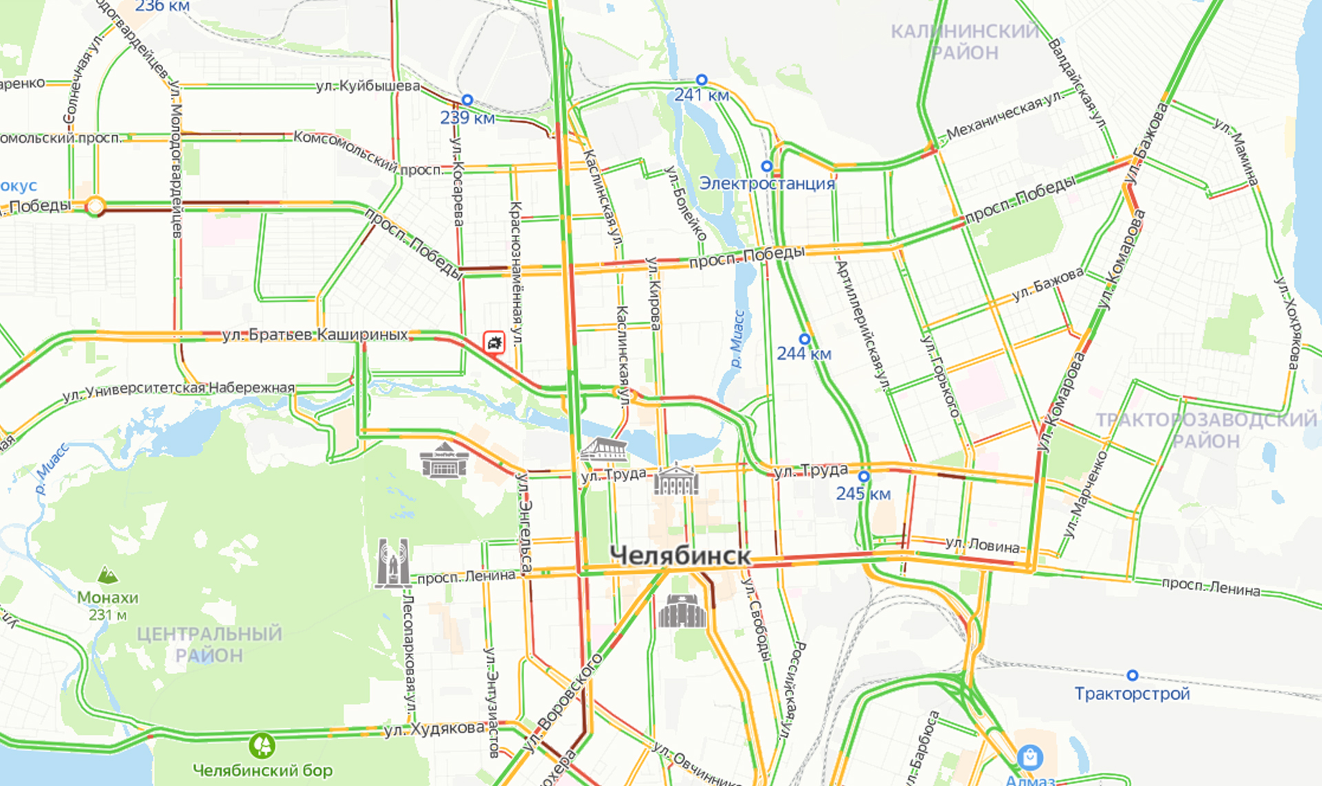 Челябинск карта пробки