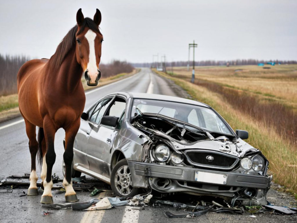 Виновник аварии расплатился с пострадавшим кониной: за разбитого железного коня он отдал мясо лошадей