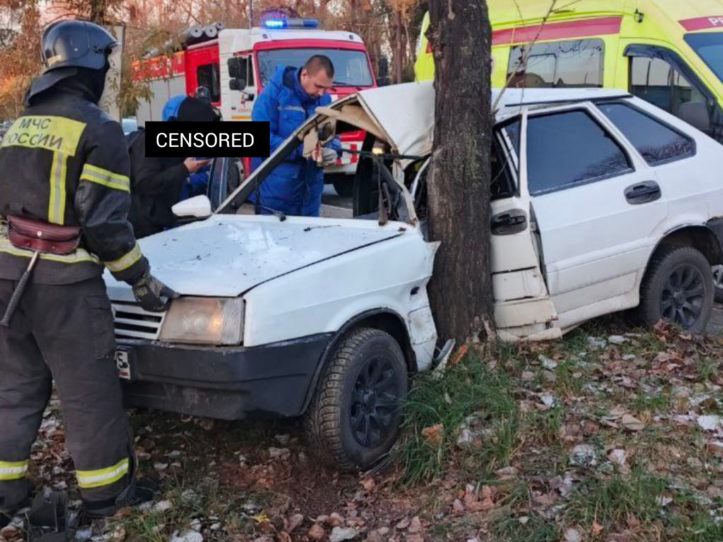 Легковушку почти намотало на дерево! Авария в Челябинске на Шоссе Металлургов