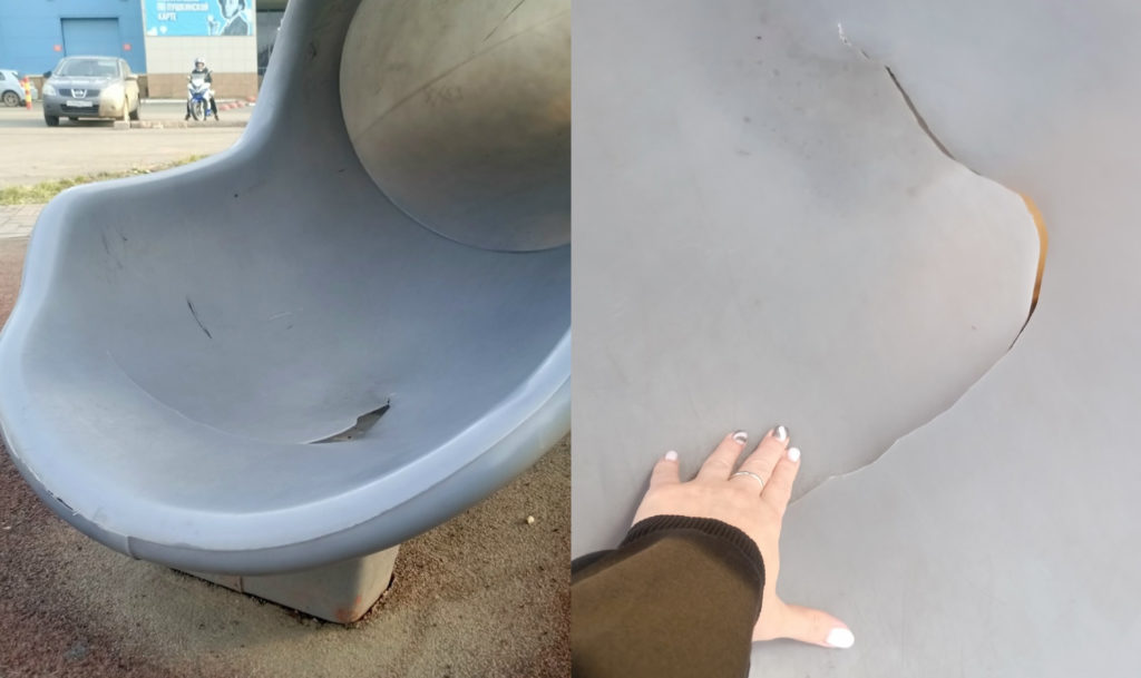 Копейчане гадают из-за чего в упадническое состояние пришла недавно установленная площадка