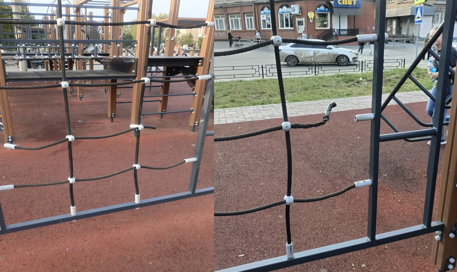 Копейчане гадают из-за чего в упадническое состояние пришла недавно установленная площадка