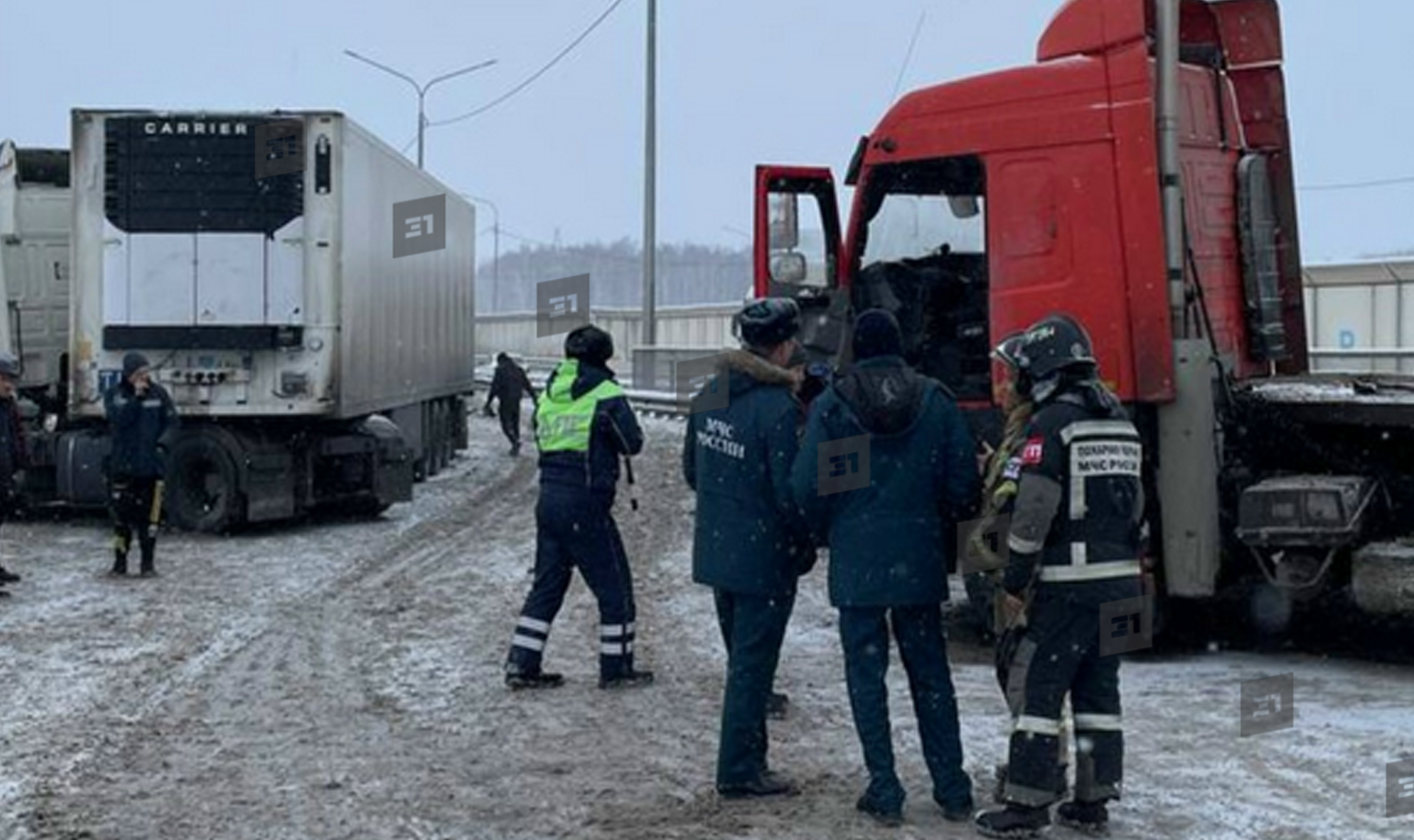 В Чебаркульском районе случилось ДТП с участием двух большегрузов