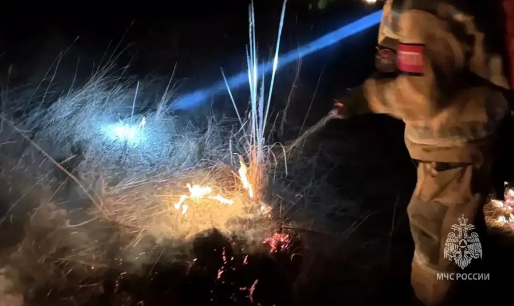 Камыш горел вблизи села Кунашак