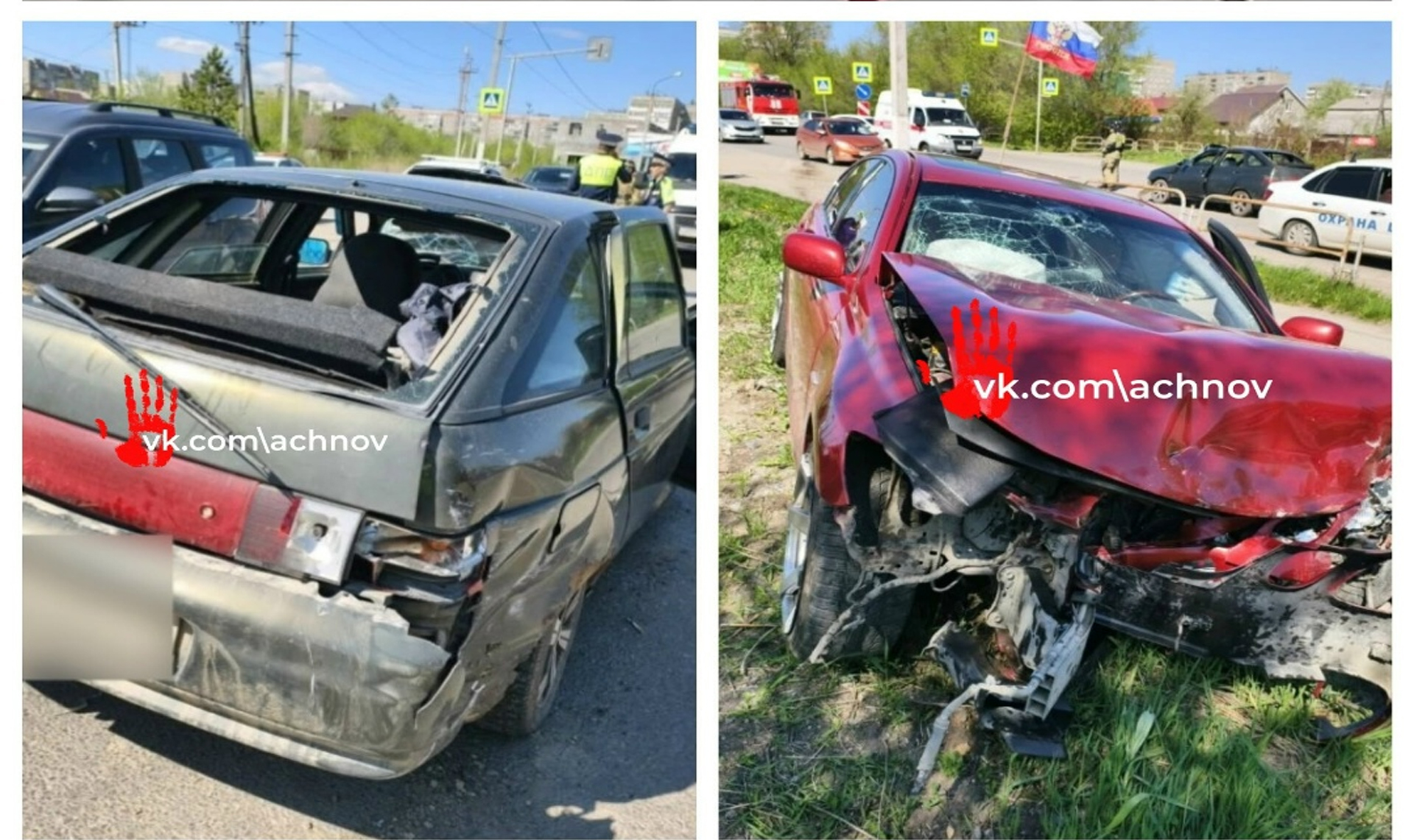 Два человека попали в больницу в результате столкновения двух машин